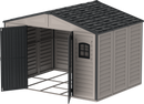 Duramax Woodbridge Plus Resin Shed with floor foundation 10.5 x 8 (3.4m x 2.4m) - Dark Grey - Available mid April 2025 - PRE ORDER NOW !