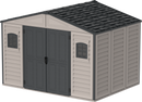 Duramax Woodbridge Plus Resin Shed with floor foundation 10.5 x 8 (3.4m x 2.4m) - Dark Grey