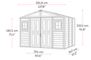 Duramax Woodbridge Plus Resin Shed with floor foundation 10.5 x 8 (3.4m x 2.4m) - Dark Grey - Available mid April 2025 - PRE ORDER NOW !