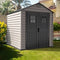 Duramax StoreMax Plus Vinyl Resin Shed - Adobe / Dark Grey - 2.16m (L) x 2.16m (W) x 2.31m (H) - Available from mid April 2025 - PRE ORDER NOW !