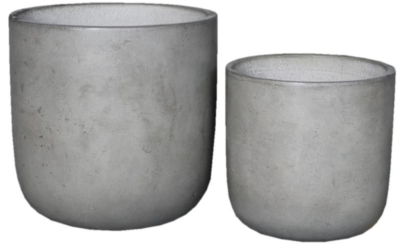 Small Light Cement Pot  (Round Style) - Height (29cm) and Depth (29cm)